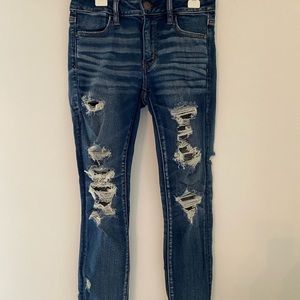 Dark wash distressed American Eagle jeans